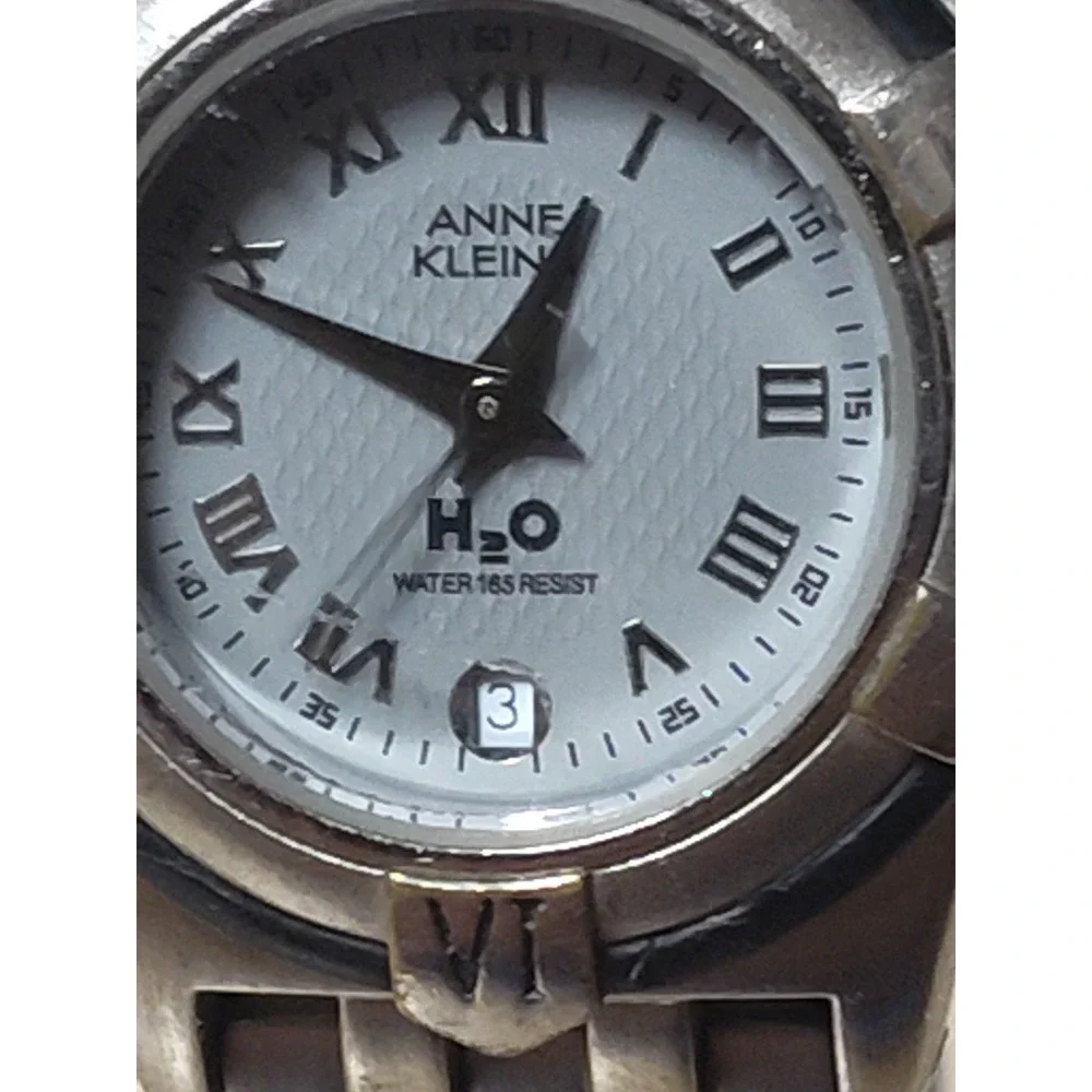 Anne Klein 2 H20 Stainless Steel Watch w/ Day of the Week Grey Roman Number Dial